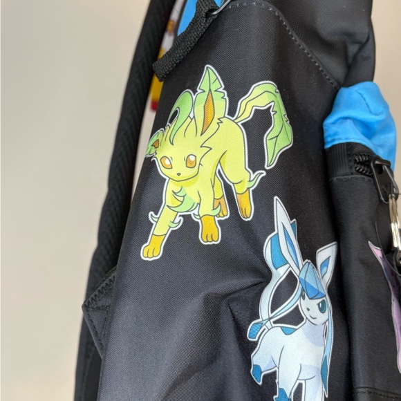 Pokémon Eevee Evolutions  Bioworld Backpack Black and Blue NWT - Picture 6 of 15